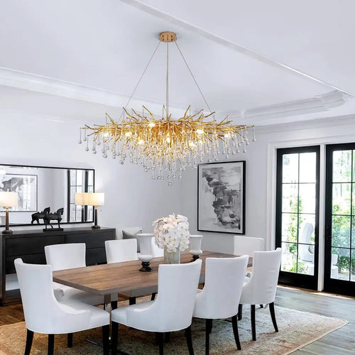 lustre moderne cristal goutte de pluie design élégant pour intérieur décoratif - vue 7 sur 15