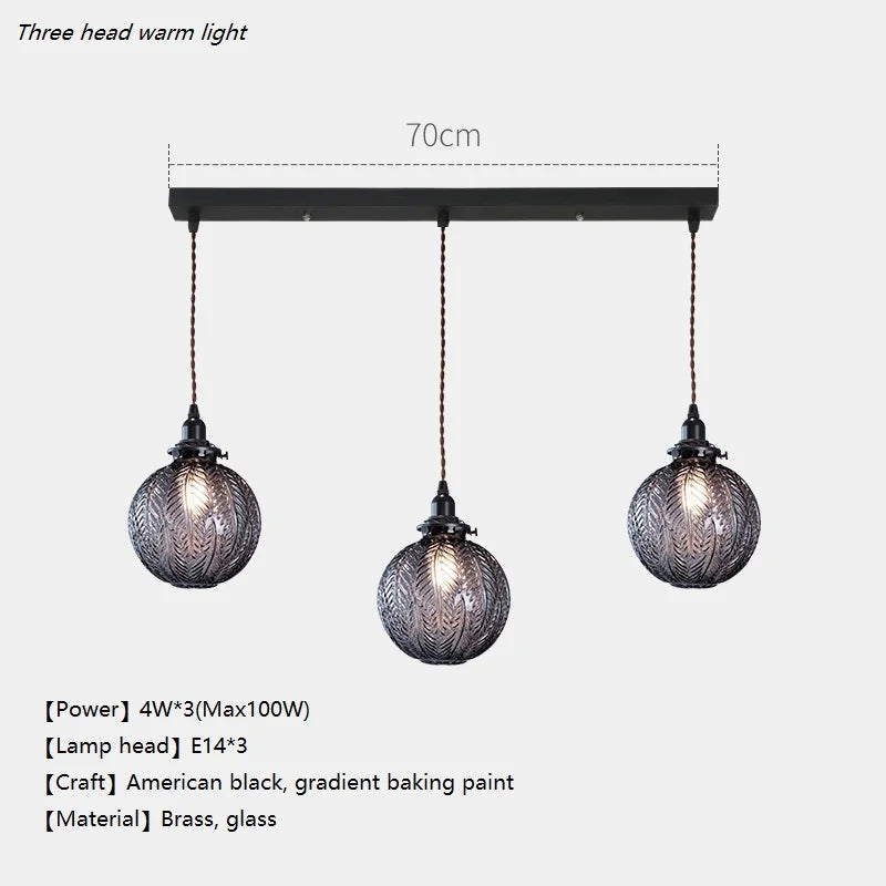 lustre nordique loft boule de verre led décoration de luxe