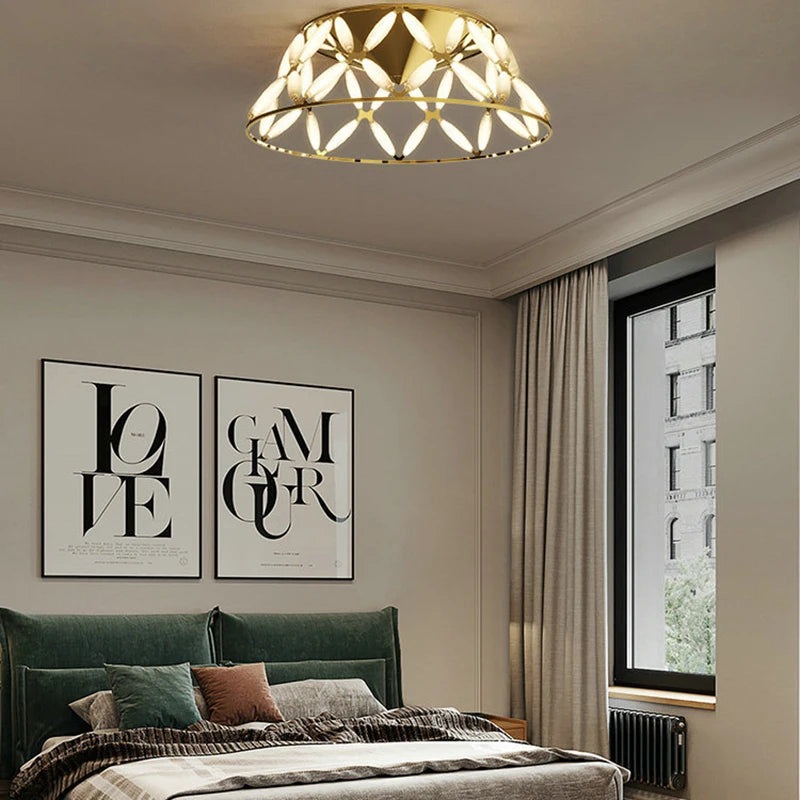 plafonnier led minimaliste moderne avec abat-jour fantaisie - vue 3 sur 13
