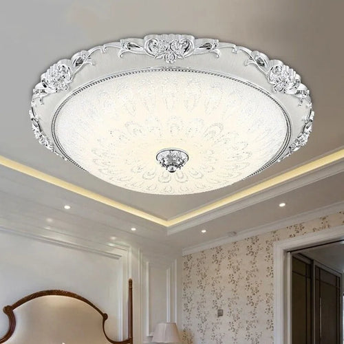 Plafonnier européen rond LED chambre salon lampe balcon allée restaurant décoration verre plafonnier mx10181358 - vue 4 sur 5