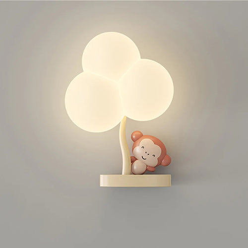 applique murale créatives en forme d'ours et singe pour bébé - vue 2 sur 10