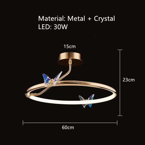 lustre led papillon avec cordon réglable pour décoration intérieure - vue 14 sur 20
