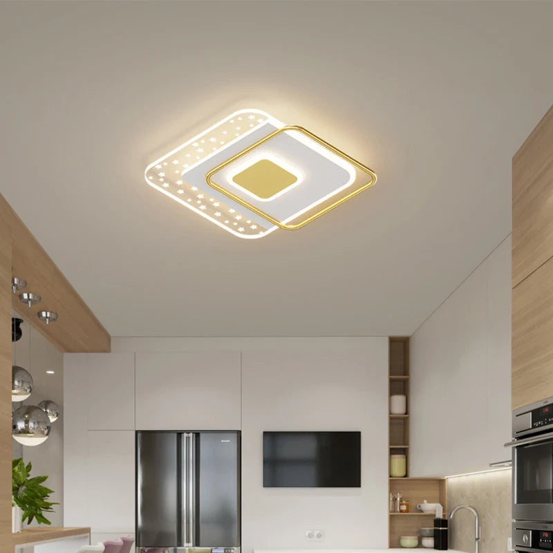 plafonnier moderne en fer forgé avec design géométrique créatif - vue 5 sur 12