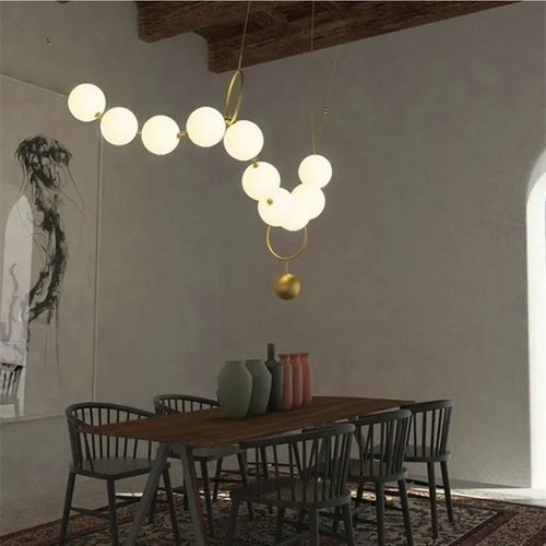 suspension moderne en verre design avec lumière led - vue 4 sur 11