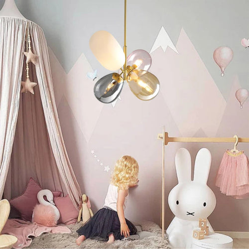 lustre moderne en verre pour chambre d'enfant décorative - vue 2 sur 7