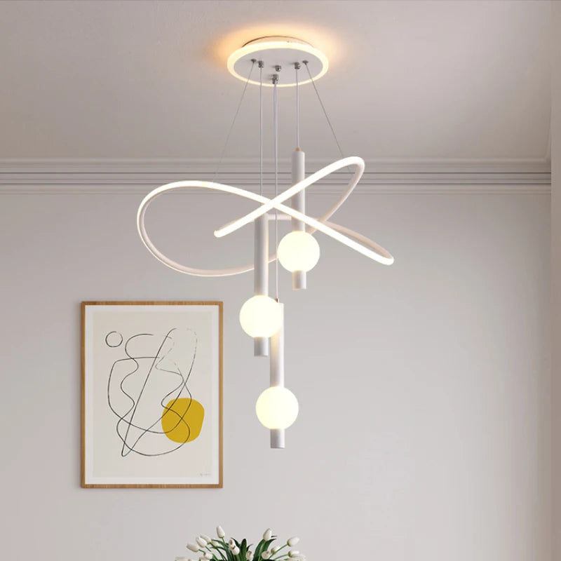lustre moderne léger avec éclairage led pour intérieur - vue 3 sur 9