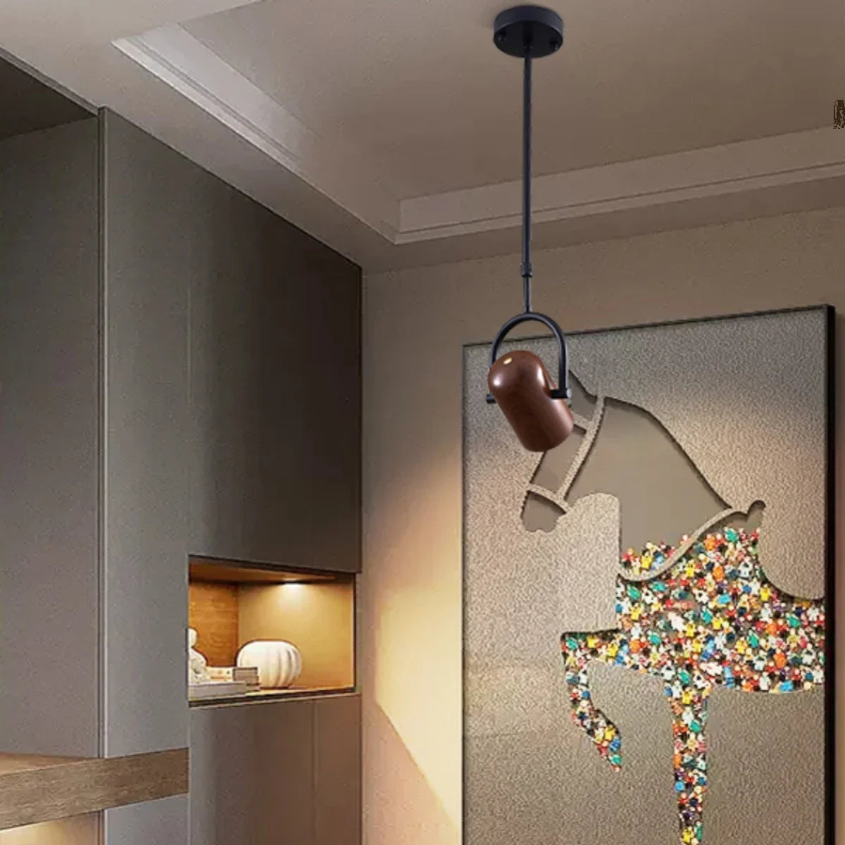 suspension LED nordique avec projecteur mural réglable - vue 3 sur 7