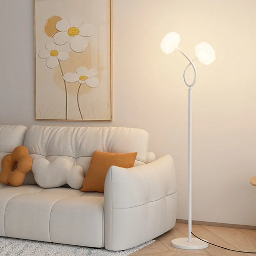 Nordic modern floor lamp white minimalist bedroom, living room, TV cabinet, sofa side decoration LED floor lamp - vue 6 sur 9