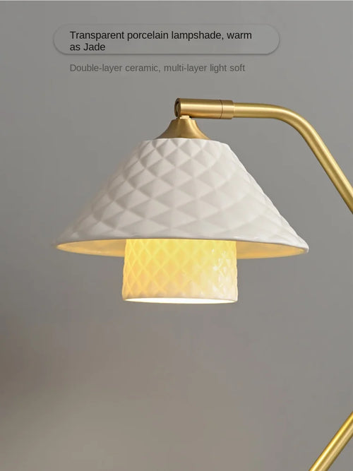 lampe de bureau en céramique cuivre avec angle réglable - vue 6 sur 12