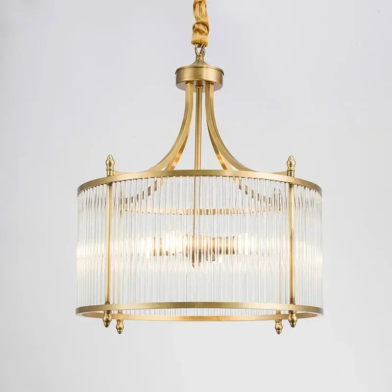 plafonnier moderne en verre et cuivre doré pour intérieur élégant - vue 3 sur 12