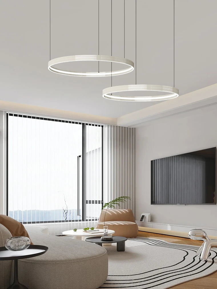 lustre en anneau moderne pour éclairage intérieur décoratif - vue 4 sur 16