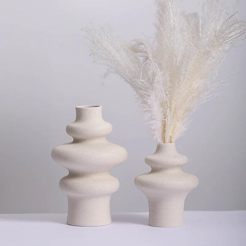 vase en céramique moderne décoration spirale pot à fleurs - vue 3 sur 6