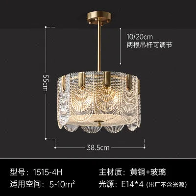lustre en verre cristal design rétro pour décoration intérieure élégante - vue 9 sur 10