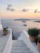 affiches modernes de paysage sur la côte d'été de grèce santorin