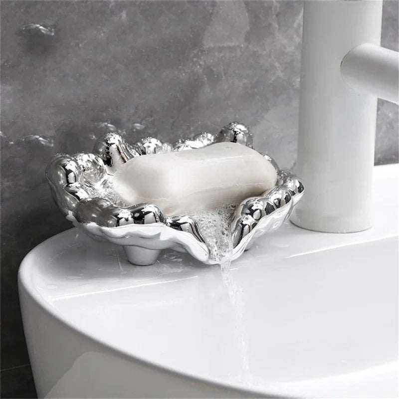porte-savon chromé pour salle de bain accessoires tendance - vue 4 sur 7