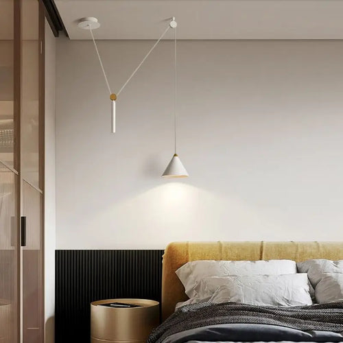 SANDYHA personnalité moderne suspension lumières poulie de levage lustres mobiles Led salle à manger salon Adornos Para Habitacion - vue 3 sur 12