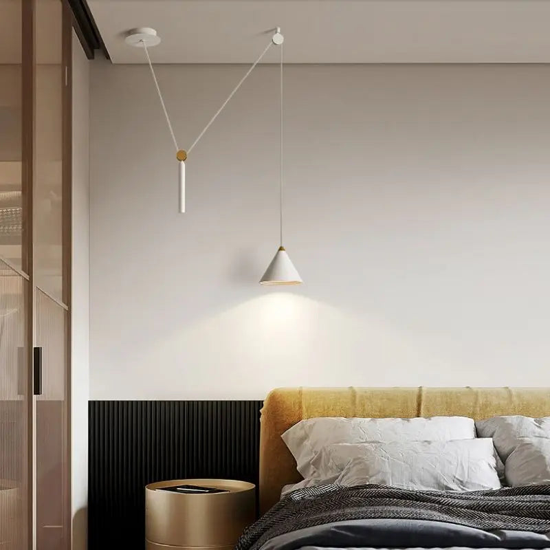 SANDYHA personnalité moderne suspension lumières poulie de levage lustres mobiles Led salle à manger salon Adornos Para Habitacion - vue 3 sur 12