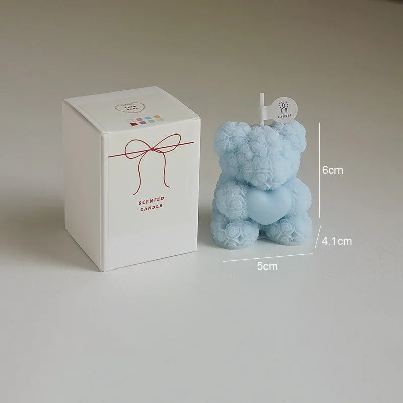 bougie ours en cire de soja parfumée pour détente et cadeaux - vue 11 sur 13