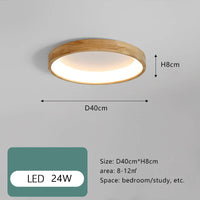 lampes de plafond en bois massif led simple japonais