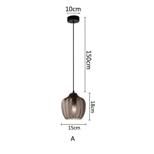 Suspension nordiques en verre ambre lampe suspendue Luminaires de cuisine E27 Restaurant chambre chevet décor lampe Luminaires - vue 11 sur 14