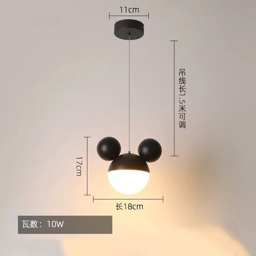 suspension mickey lampe moderne créative pour enfant - vue 9 sur 8