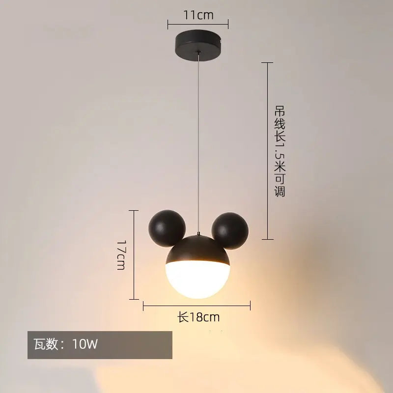 suspension mickey lampe moderne créative pour enfant - vue 8 sur 8