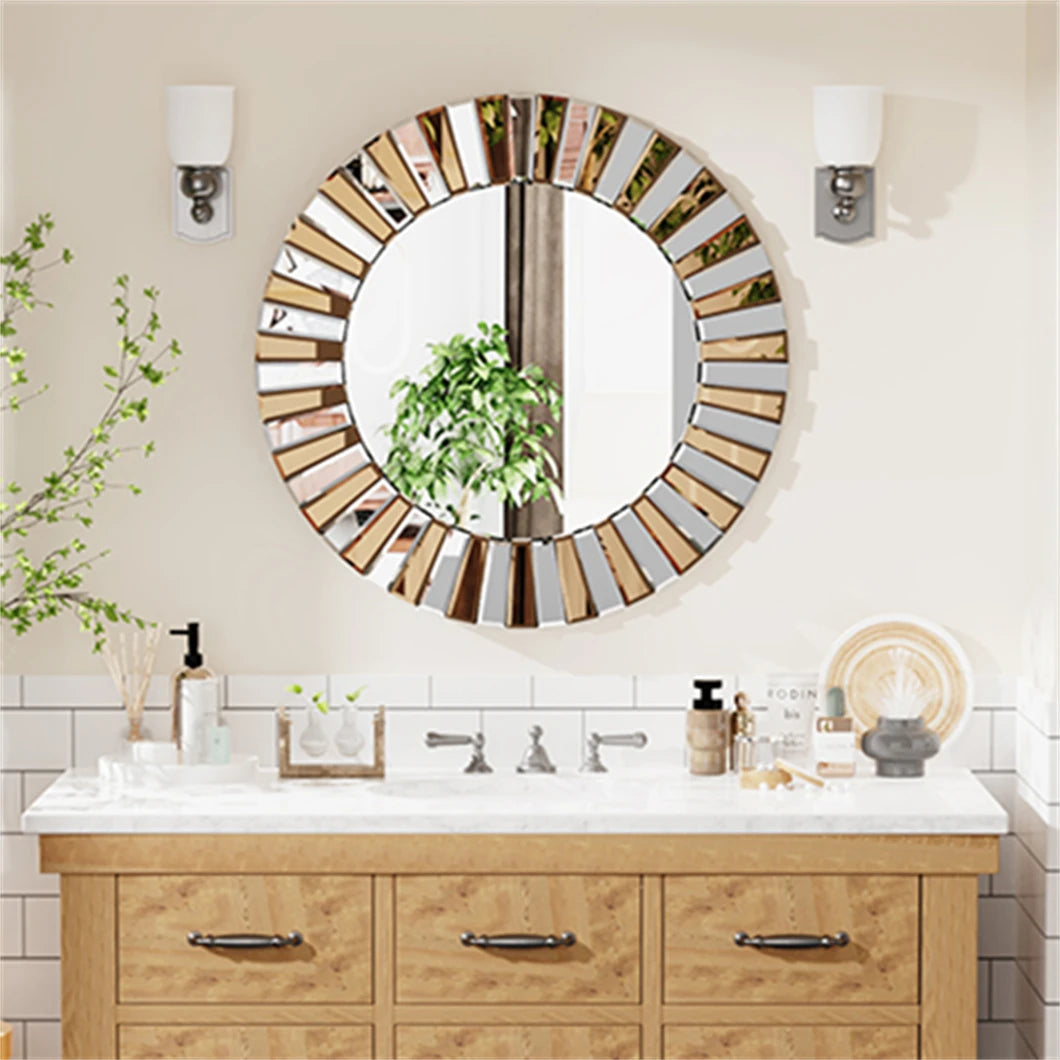 miroir décoratif mural rond pour un style contemporain - vue 3 sur 7