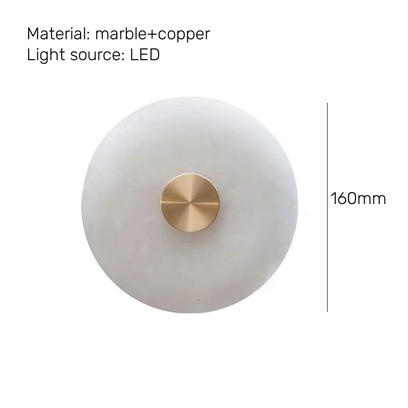 applique murale led moderne en marbre et cuivre 3000k artistique - vue 11 sur 11