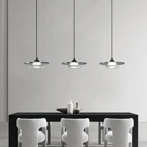 suspension led design moderne en verre et cuivre avec cordon réglable - vue 2 sur 9