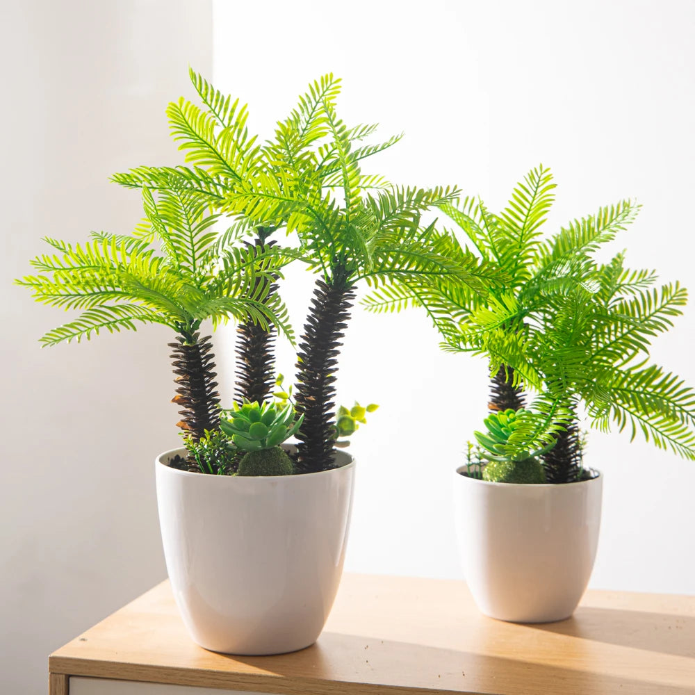 faux palmier grande plante artificielle en pot décorative - vue 2 sur 8