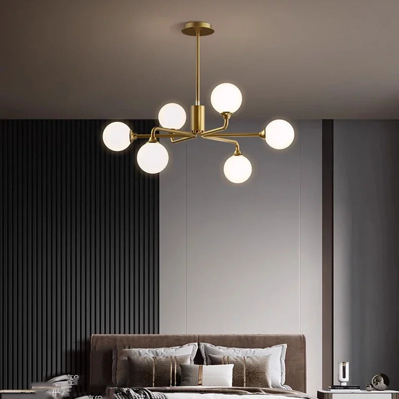 lustre moderne en verre suspendu pour décoration maison - vue 3 sur 8