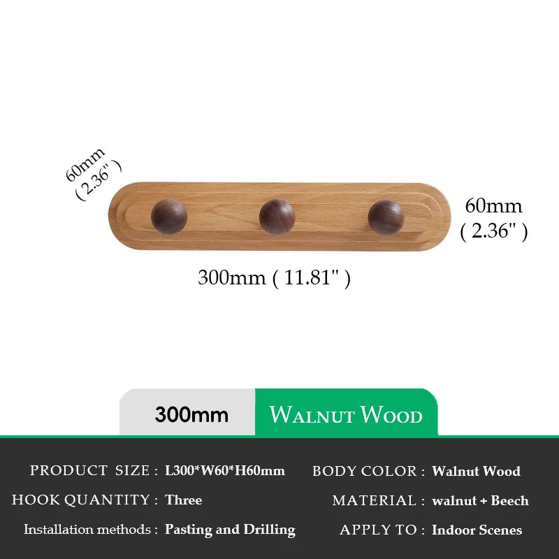 Walnut wood solid mushroom shape No holes, Minimalist wabi-sabi, Bag key Card Coat Cap, Wall Storage hook for bedroom, entrance - vue 8 sur 8