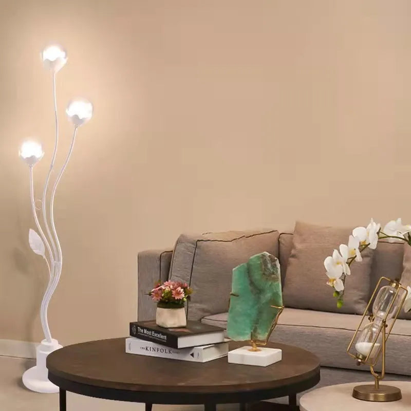 lampe sur pied boule en verre pour décoration intérieure - vue 3 sur 8