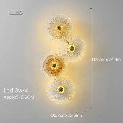 lampe led ronde en verre au design nordique moderne - vue 4 sur 8