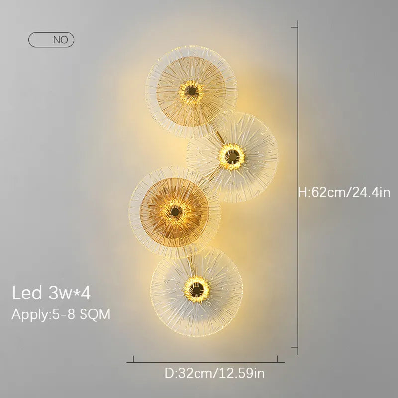 lampe led ronde en verre au design nordique moderne - vue 3 sur 8