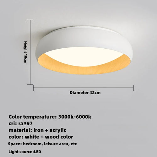 lampe minimaliste japonaise rétro circulaire éclairage doux design élégant - vue 10 sur 12