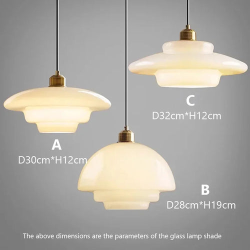 lampe suspendue moderne en verre led décorative nordique - vue 6 sur 9