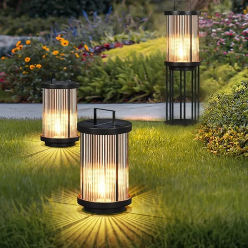lampadaire solaire extérieur étanche en verre pour jardin - vue 4 sur 15