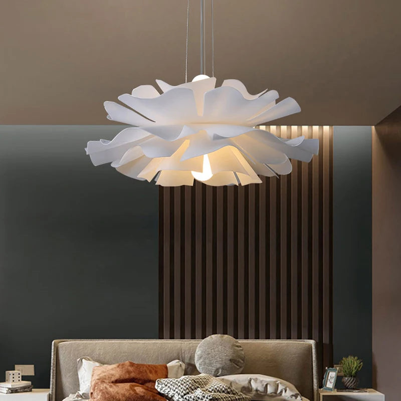 Nordique LED salon chambre suspension lumières filles chambre éclairage créatif concepteur salle à manger lampe Net rouge fleur lustre - vue 3 sur 10