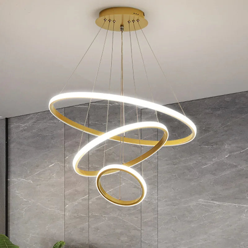 lustre moderne design cercle suspendu pour intérieur élégant - vue 3 sur 20