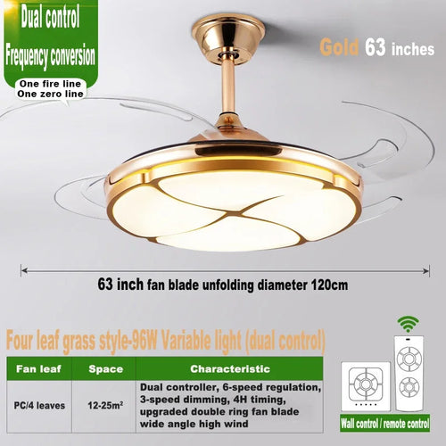 plafonnier moderne silencieux avec lumière et ventilateur intégré - vue 12 sur 12