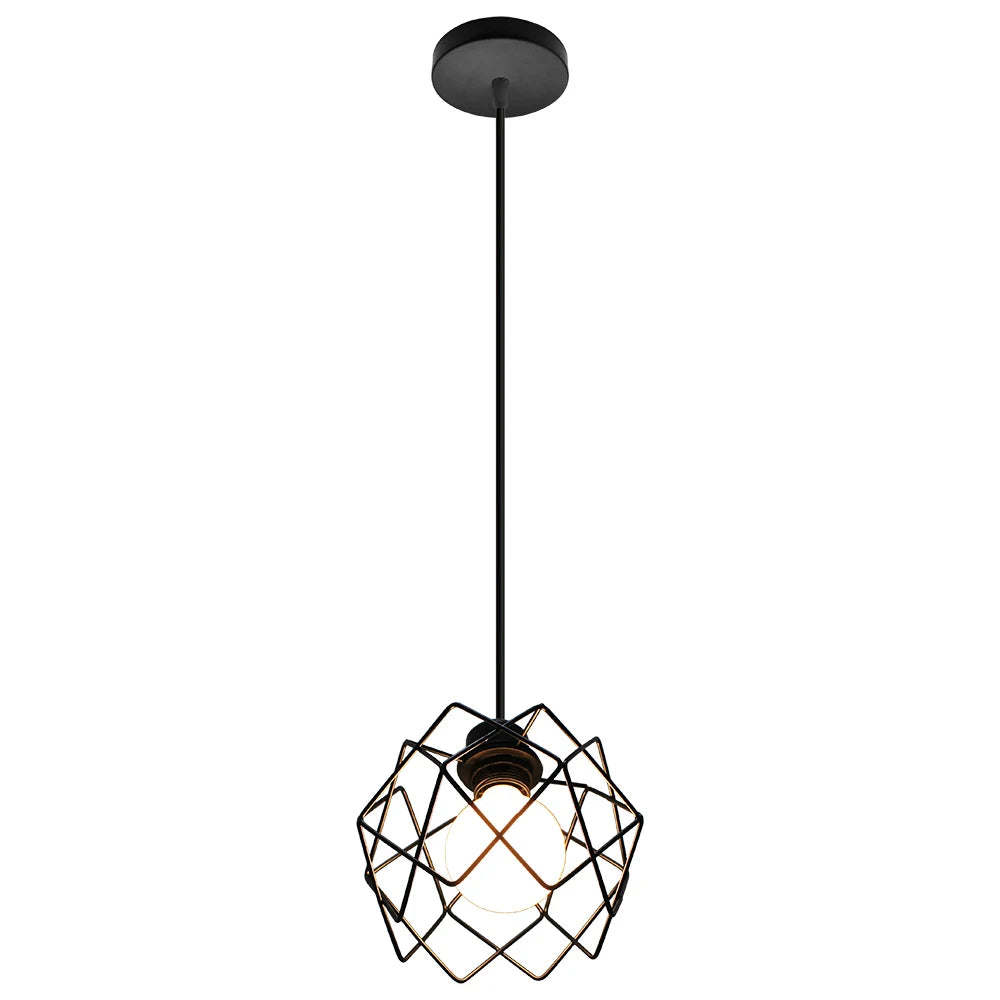 suspension vintage en métal abat-jour cage pour éclairage intérieur - vue 12 sur 24