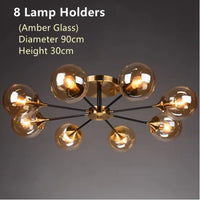 lustre moderne en verre boule pour un éclairage élégant