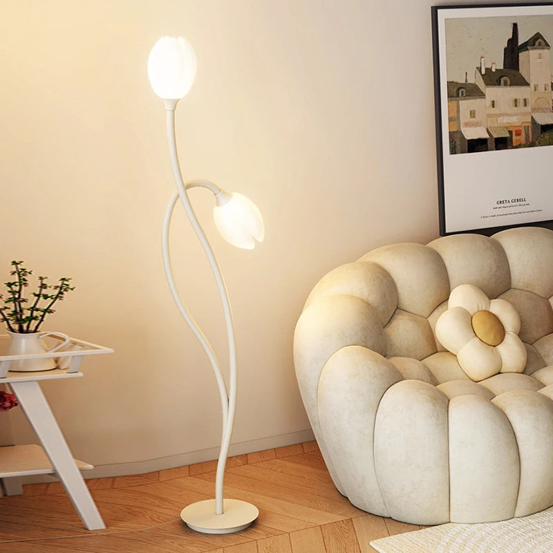 lampe de sol à led double tête en forme de fleur - vue 3 sur 8