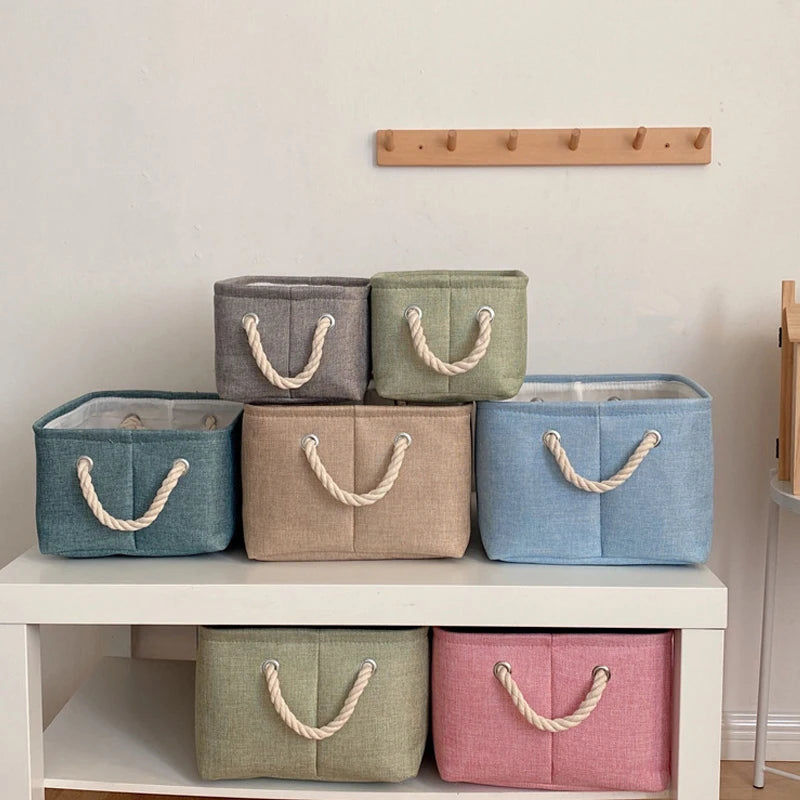 boîte de rangement en lin pour vêtements et jouets divers - vue 1 sur 12