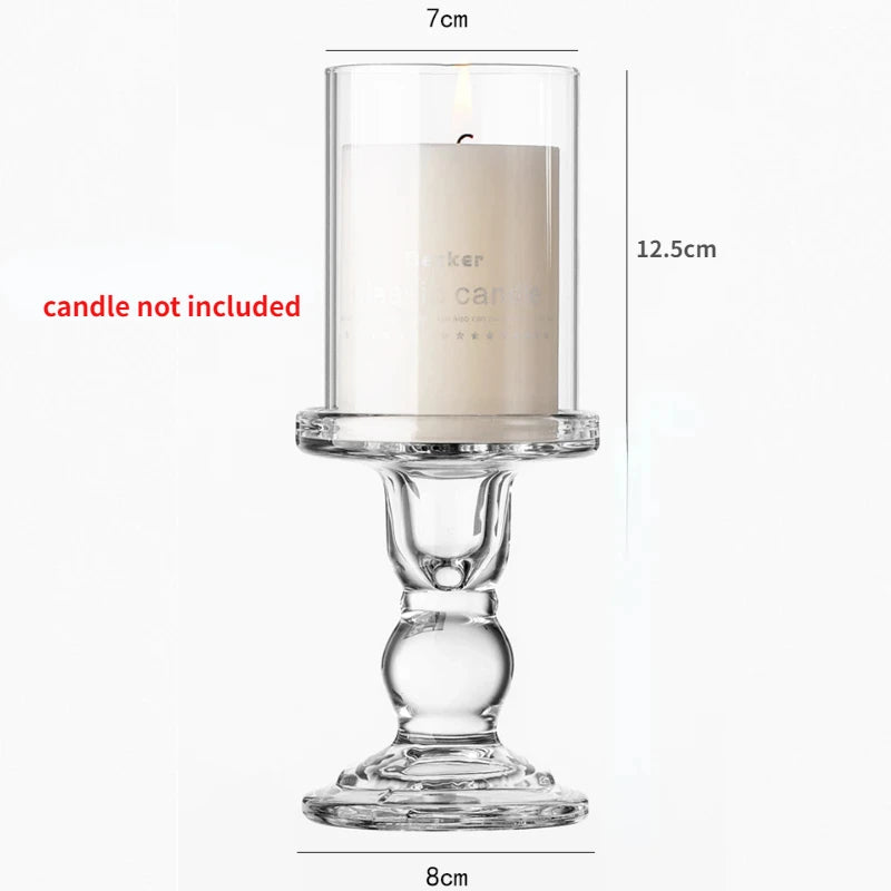 bougeoir en verre pour bougies pilier et coniques décoration intérieure - vue 10 sur 12
