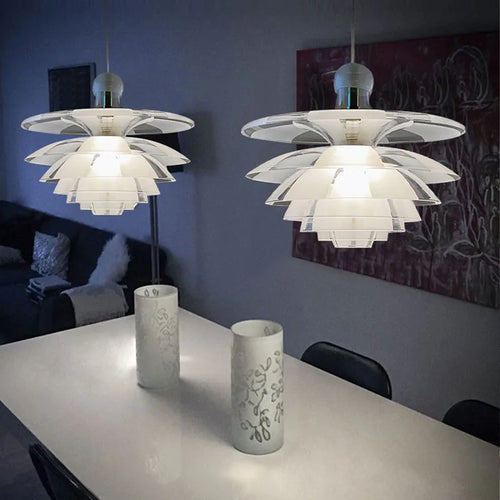suspension style nordique en forme de pommes de pin abat-jour en verre - vue 4 sur 7