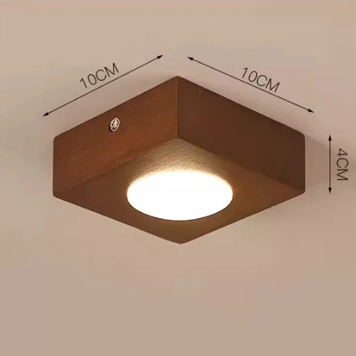 plafonnier led carré design nordique en bois acrylique luminaire décoratif créatif - vue 8 sur 8