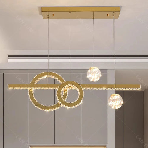 Lustre moderne en cristal pour éclairage intérieur - vue 2 sur 6