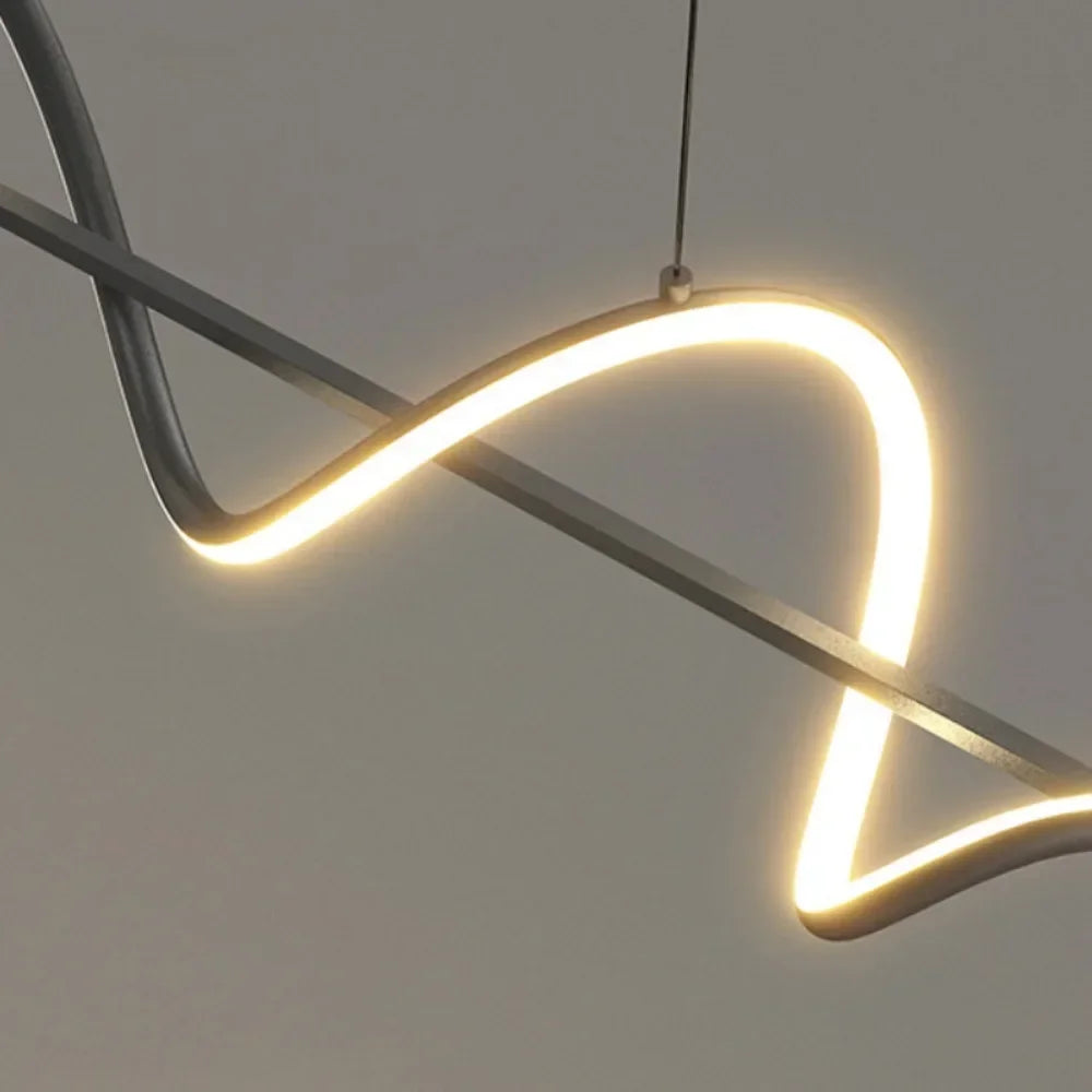 suspension linéaire moderne pour décoration intérieure nordique - vue 5 sur 8